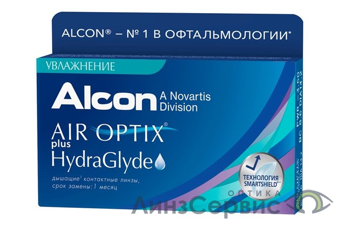 картинка Контактные линзы ALCON Air Optix Plus HydraGlyde -4.25 кривизна 8.6 от магазина ЛинзСервис